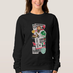 Sweatshirt Billet d'avion Milan Italie embarquement voyage