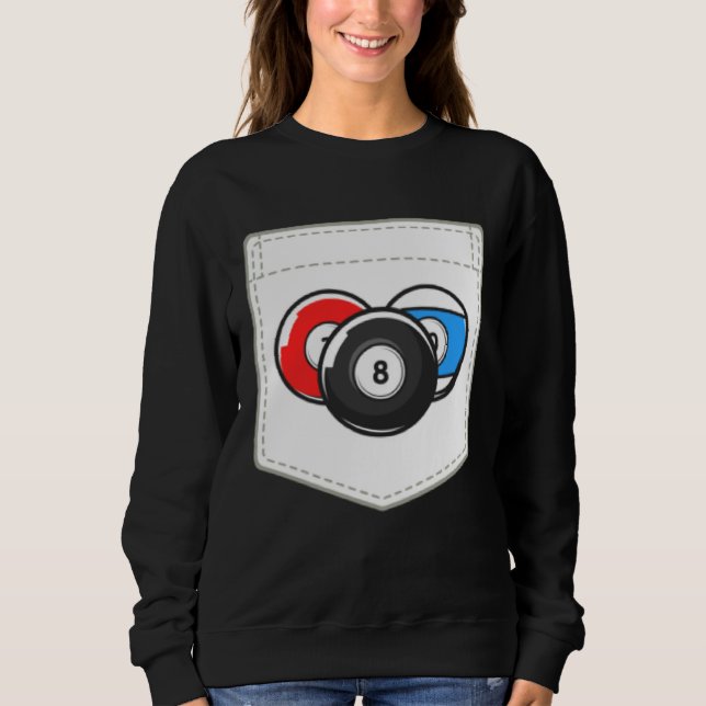 Sweatshirt Billiard Pool Cute Pocket Ball (Devant)