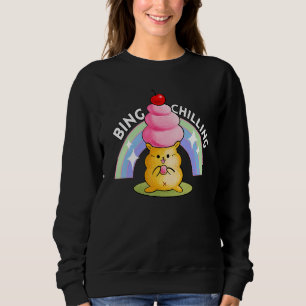 Sweatshirt Bing Chilling Glace Crème Hamster Dank Meme Viral