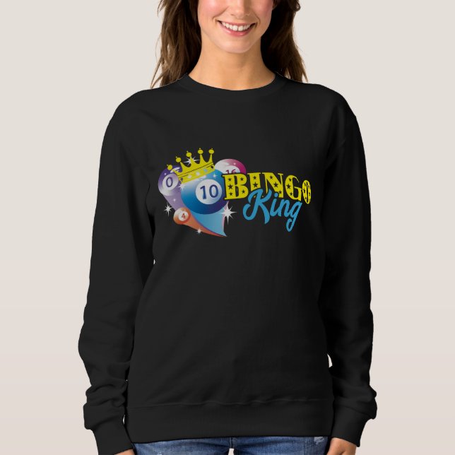 Sweatshirt Bingo Balls Bingo King Crown Lucky Bingo Player Ga (Devant)
