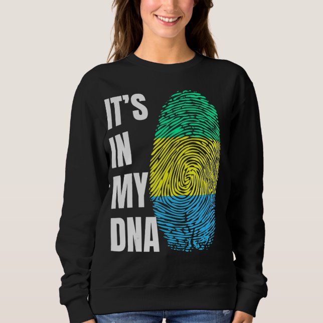 Sweatshirt Biométrie ADN en empreintes digitales Gabon Drapea (Devant)