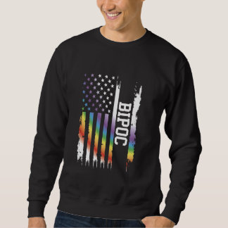 Sweatshirt BIPOC États-Unis Arc-en-ciel déprimé avec drapeau 