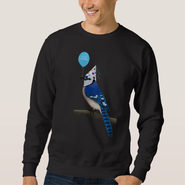 Sweatshirt Bird Blue jay Birder Animal drôle Anniversaire (Devant)