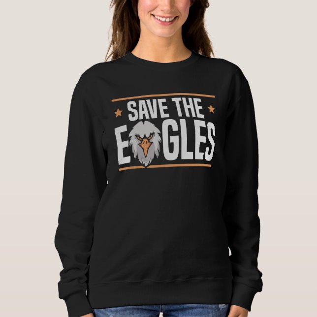 Sweatshirt Bird Flying Animal Ornithology Save The Eagles  1 (Devant)