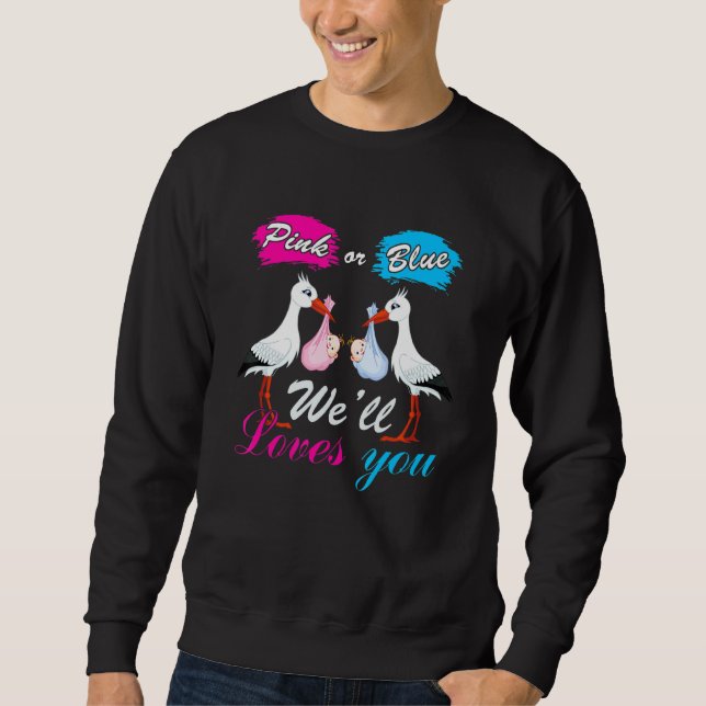 Sweatshirt Bird Genre Révéler Bébé Garçon Ou Fille Rose Ou Bl (Devant)