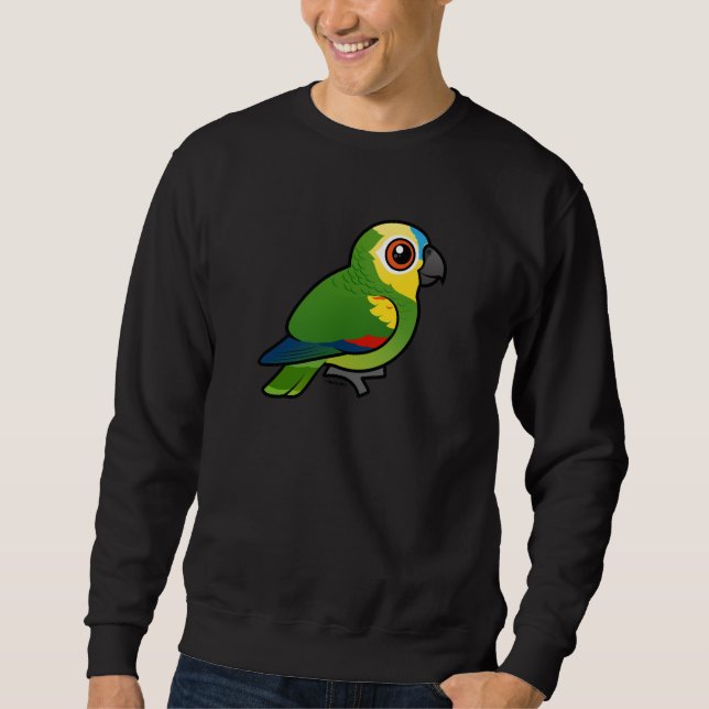 Sweatshirt Birdorable Bleu-a affronté le perroquet (Devant)
