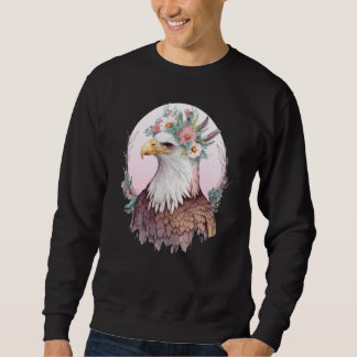 Sweatshirt Birds Of Prey Bald Eagle Flower Crown Floral Birdi