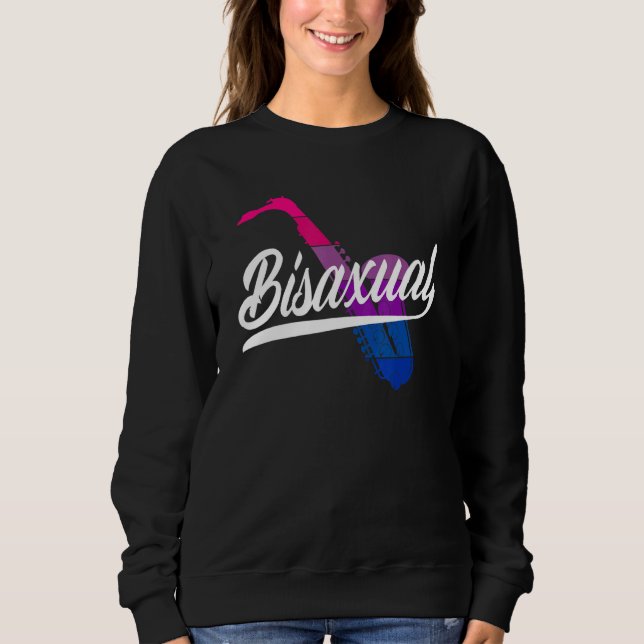 Sweatshirt Bisaxual Saxophon Bi Pride Flag Bisexual (Devant)