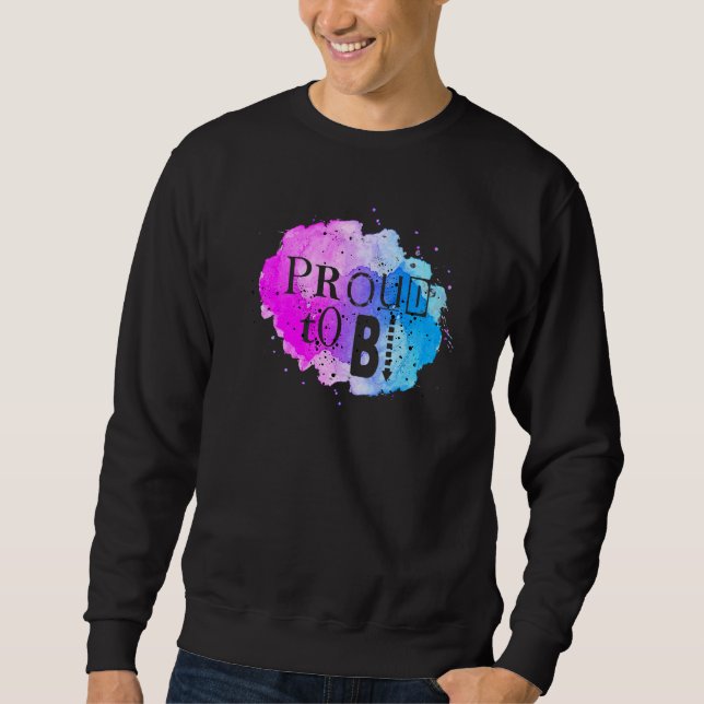 Sweatshirt Bisexual Bi Pride Drapeau Aquarelle Fière À Bi (Devant)
