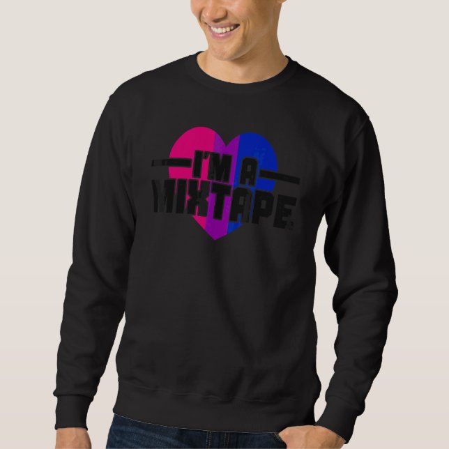 Sweatshirt Bisexual Bi Pride Drapeau Je suis un mixtape (Devant)
