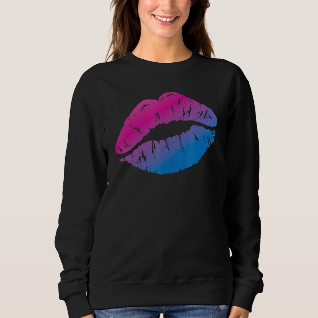Sweatshirt Bisexual Bi Pride Drapeau Kiss Mouth 1 (Devant)