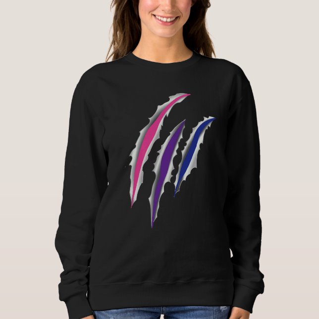 Sweatshirt Bisexual Bi Pride Drapeau Scratère (Devant)
