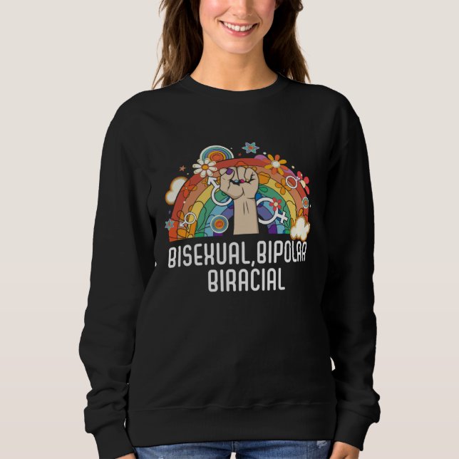 Sweatshirt Bisexual Bipolar Biracial Rainbow Pride Bisexualit (Devant)