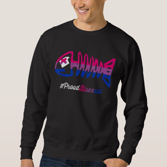 Sweatshirt Bisexual Pride Poisson Squelette Lgbtq Bisexualité (Devant)