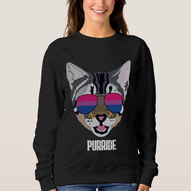 Sweatshirt Bisexual Purride Bi Pride Cat (Devant)