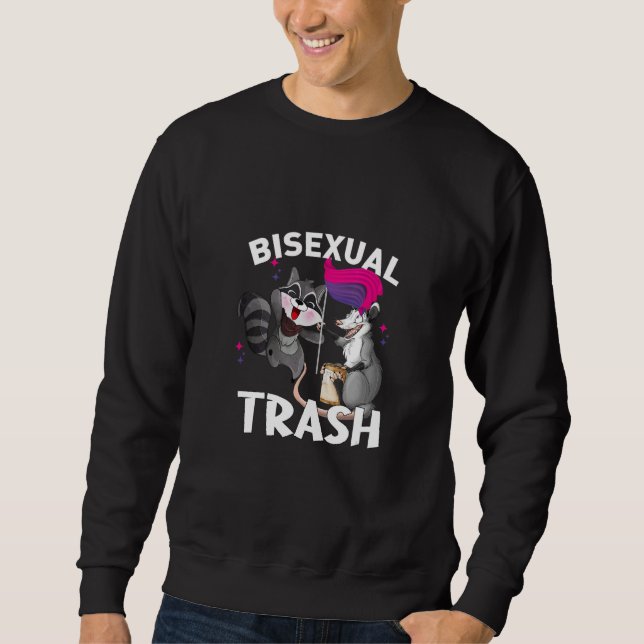Sweatshirt Bisexual Trash Gay Pride Rainbow LGBT Raccoon Poss (Devant)