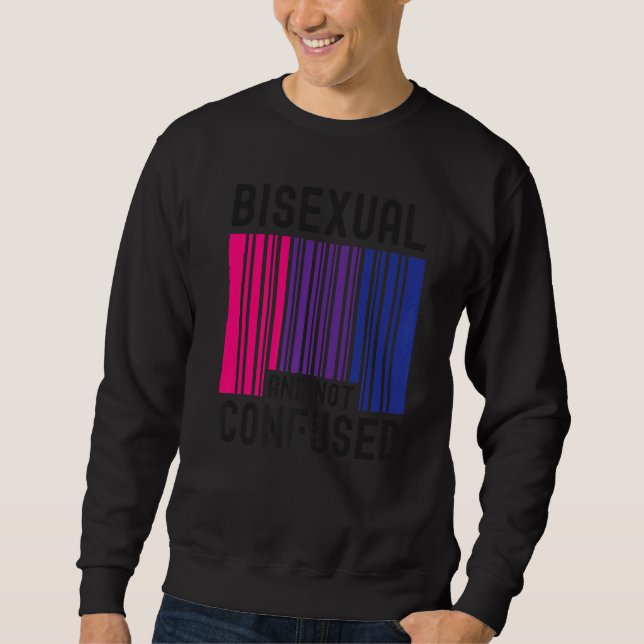 Sweatshirt Bisexuel Bi Pride Code Barre Drapeau Bisexuel Et N (Devant)