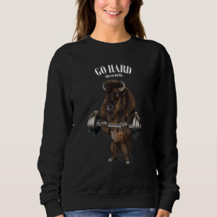 Sweatshirt Bison Buffalo Taureau Poids Dans Fitness Gym 1