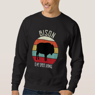Sweatshirt Bison Est Mon Esprit Animal Hommes Femmes Garçons 