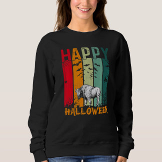 Sweatshirt Bison Filles Garçons Style Rétro Halloween Dîner