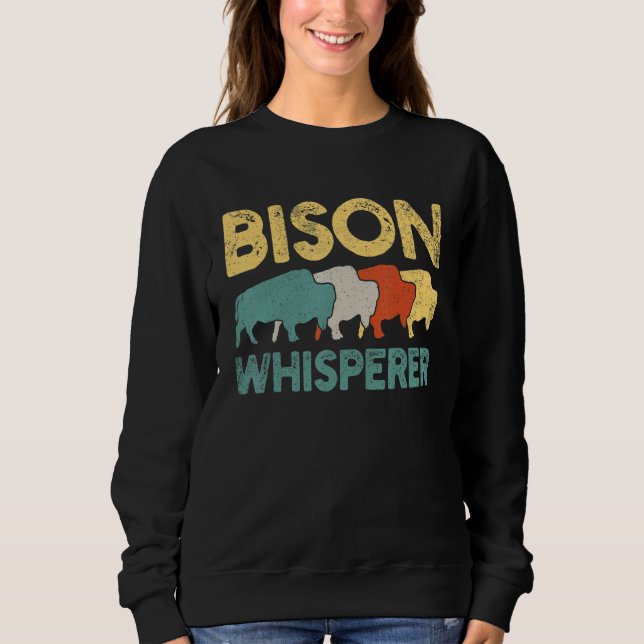 Sweatshirt Bison Retro Vintage (Devant)