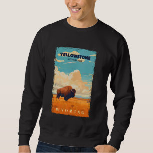 Sweatshirt Bison vintage Sur Le Terrain Yellowstone National 