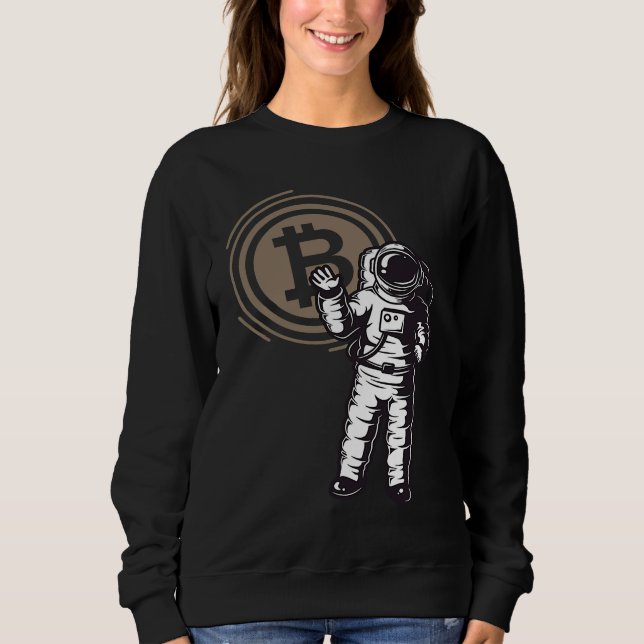 Sweatshirt Bitcoin Astronaut  Cryptocurrency   BTC Crypto (Devant)