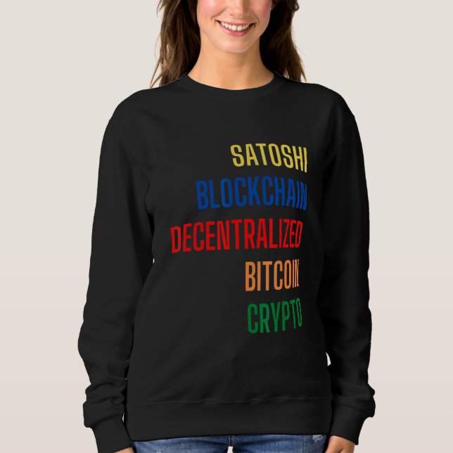 Sweatshirt Bitcoin Cryptomonnaie Crypto Satoshi Nakamoto Blo (Devant)