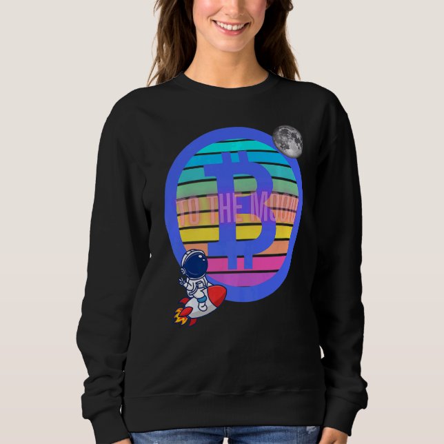 Sweatshirt Bitcoin Échange Btc Blockchain Vers Le Crypto Lune (Devant)