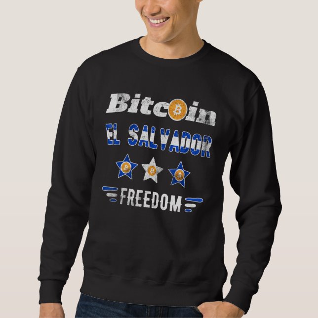 Sweatshirt Bitcoin El Salvador Cryptomonnaie Crypto Btc Lega (Devant)