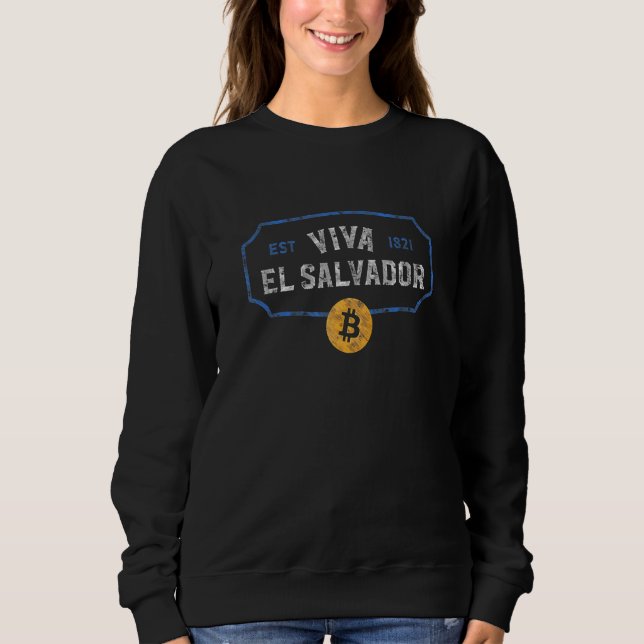 Sweatshirt Bitcoin El Salvador Effet Usé Vintage (Devant)
