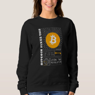 Sweatshirt Bitcoin fixe ce 80s 90s rétro Cyber Futuristic