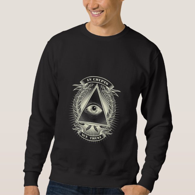 Sweatshirt Bitcoin Illuminati Oeil Cryptomonnaie Courbe numér (Devant)