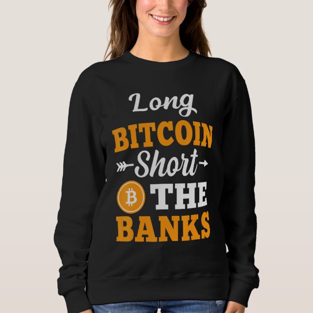 Sweatshirt Bitcoin Long Court Les Banques Crypto Meem Hommes  (Devant)