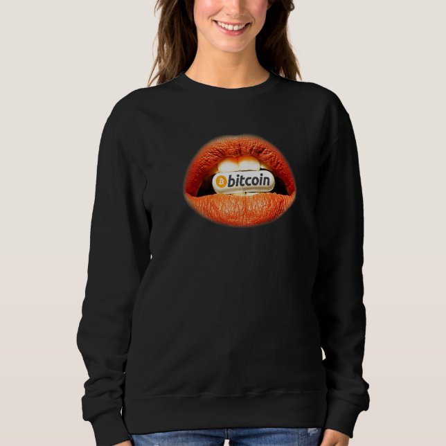Sweatshirt Bitcoin Orange Pill Lips  Monnaie Crypto Investiss (Devant)