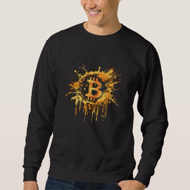 Sweatshirt Bitcoin Splash Btc Coin Crypto Vintage Cryptocurre (Devant)