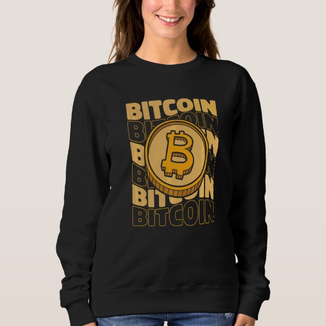 Sweatshirt Bitcoin Texte Blocs Crypto-monnaie Cryptomonnaie B (Devant)