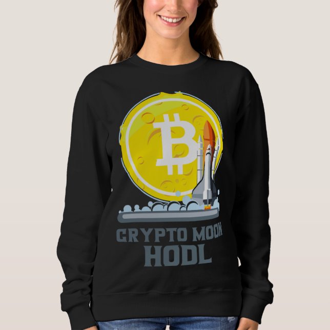 Sweatshirt Bitcoin vers la Lune Crypto Monnaie Hodl (Devant)