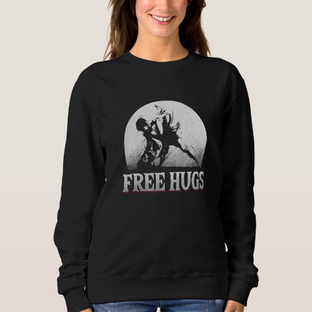 Sweatshirt Bjj Free Hugs Brésiliens Jiu Jitsu Mixed martial a (Devant)