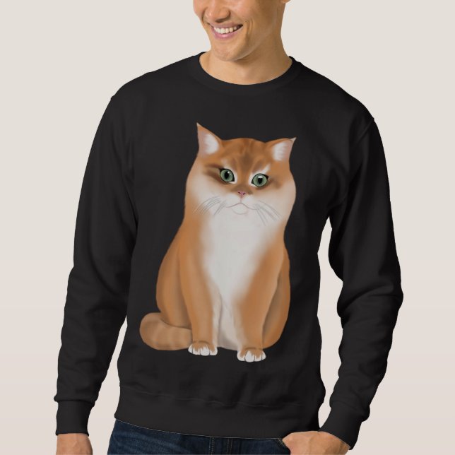 Sweatshirt BKH British Short Hair Cat Black Golden Shaded (Devant)