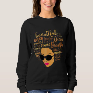 Sweatshirt Black African American Ebony Afro Queen Empower