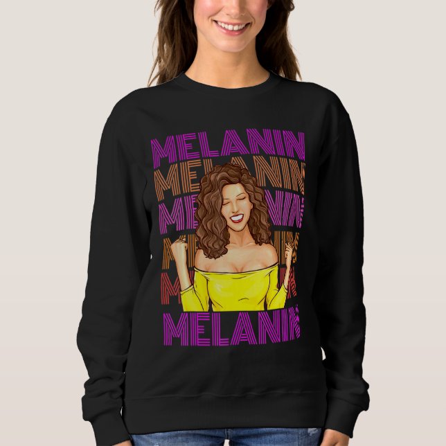 Sweatshirt Black African American Ebony Melanin Queen Empower (Devant)