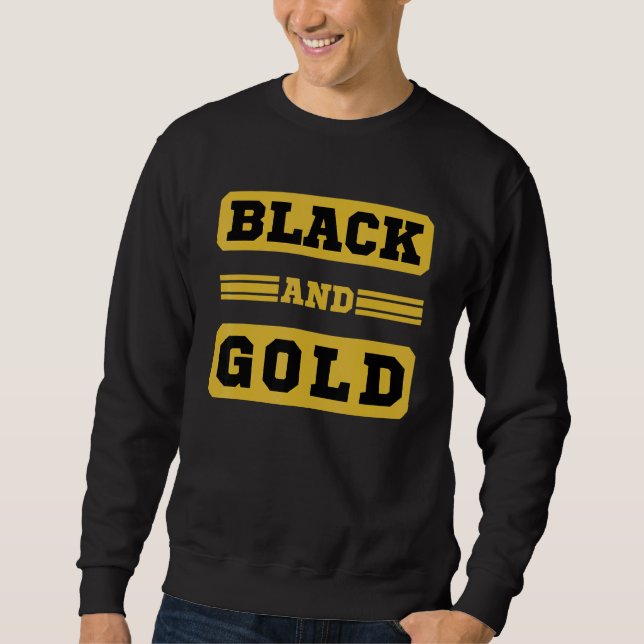 Sweatshirt Black And Gold Game Day Group Pour High School Foo (Devant)