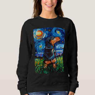 Sweatshirt Black and Tan Dachshund Doxie Starry Night Dog Art