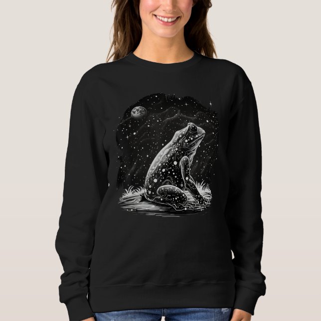 Sweatshirt Black and White minimalistic Frog (Devant)