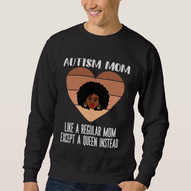 Sweatshirt Black Autism Mom Of Autistic Son Kids Afro Neurodi (Devant)