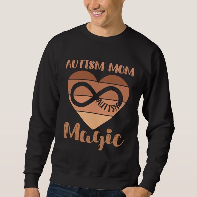 Sweatshirt Black Autism Mom Of Autistic Son Kids Neurodiversi (Devant)