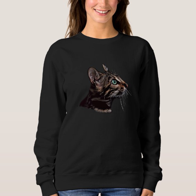 Sweatshirt Black Cat Blue Eyes  Cats (Devant)