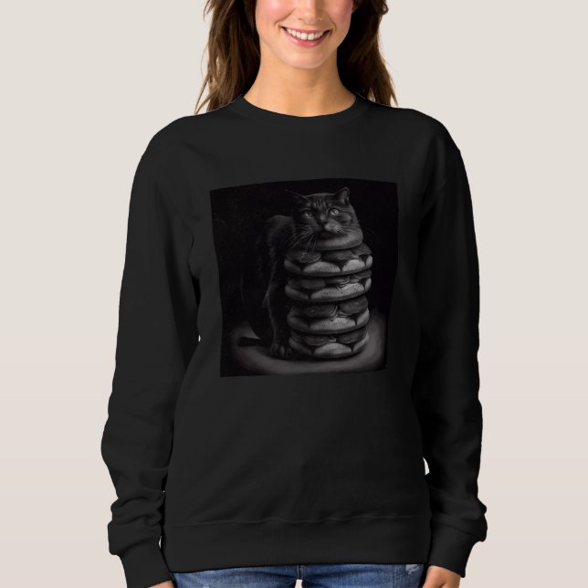 Sweatshirt Black Cat Pile Hamburger (Devant)