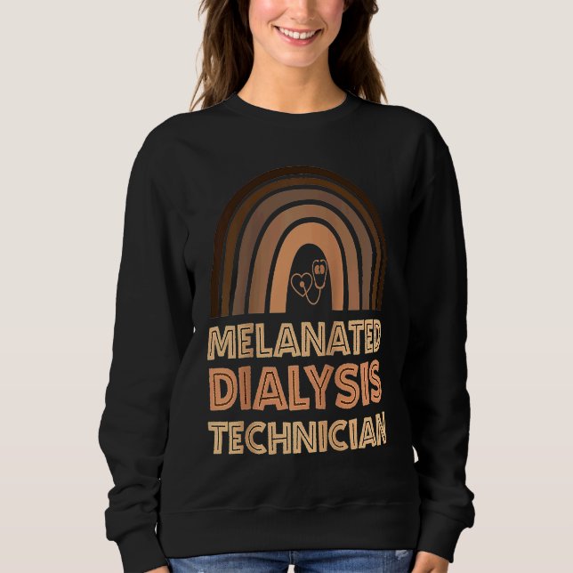 Sweatshirt Black Dialysis Technician Melanated Woman Black Hi (Devant)